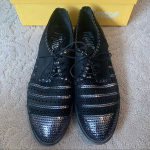 MIMOSA black and grey sparkly Oxford shoe